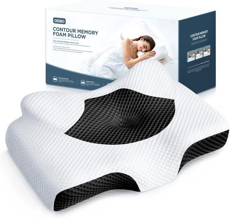 Photo 1 of 
Osteo Cervical Pillow for Neck Pain Relief, Hollow Design Odorless Memory Foam Pillows with Cooling Case, Adjustable Orthopedic Bed Pillow for Sleeping,...