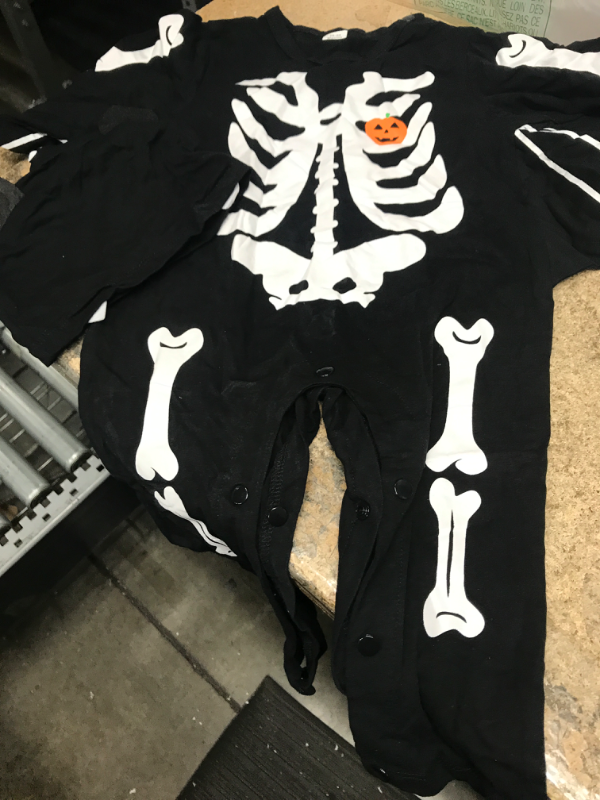 Photo 1 of  Halloween Skeleton Bat  Infant One piece with hat 18-24 mos 