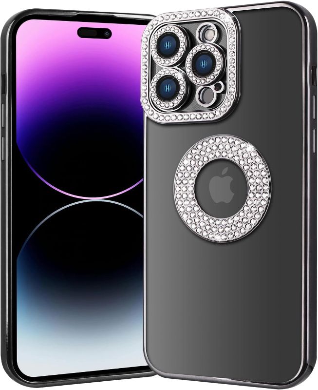 Photo 1 of 
ROTUS Diamond Glitter Case for iPhone 14 Pro Max Case, Anti-Yellowing, Shockproof, in Built Camera Lens Protection 6.7 inch (Black)