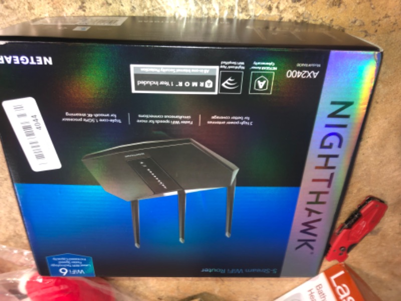 Photo 9 of NETGEAR Nighthawk WiFi 6 Router (RAX30) 5-Stream Dual-Band Gigabit Router, AX2400 Wireless Speed (Up to 2.4 Gbps), Coverage Up to 2,000 sq.ft. and 20 Devices AX2400 WiFi 6 | 5 Streams