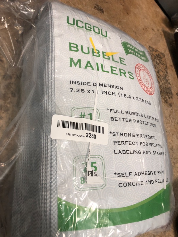 Photo 2 of UCGOU Bubble Mailers 7.25x12 Inch White 25 Pack Poly Padded Envelopes Small Business Opaque Packaging Postal Self Seal Waterproof Boutique Bulk Mail Shipping Bags for Jewelry Makeup Supplies #1