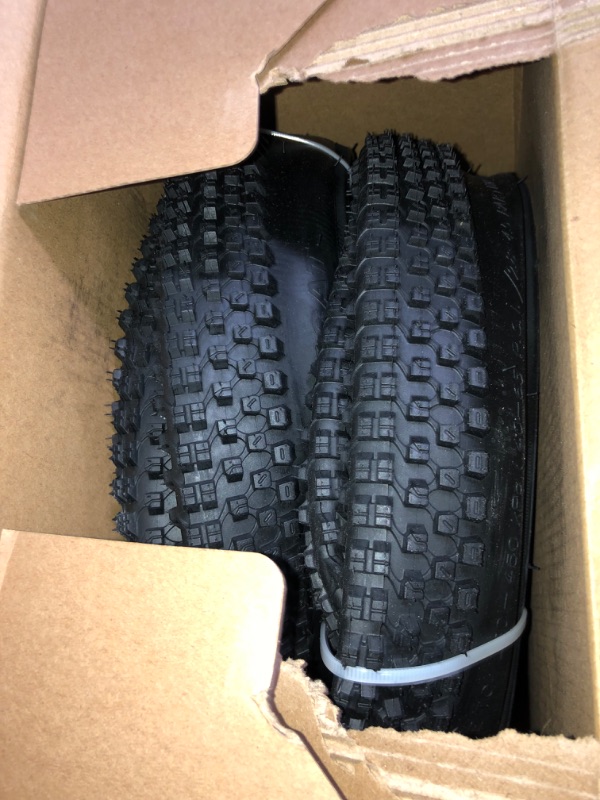 Photo 2 of 2 Pack 26" Bike Tires 26 x 2.35/57-507 Plus 2 Pack 26" Bike Tubes 26x2.125/2.40 AV33mm Valve Compatible with 26 x 2.35 Mountain Bike Tires and Tubes (Black)