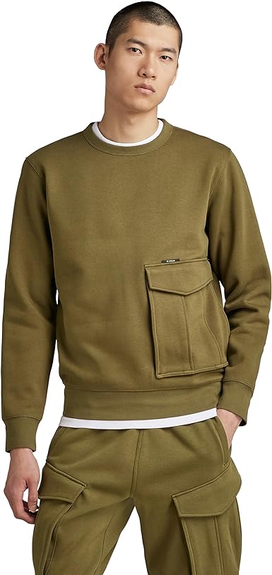 Photo 1 of large G-STAR RAW Men's Premium Cargo Pocket Crew Neck Sweatshirt D23486-d425-c744
