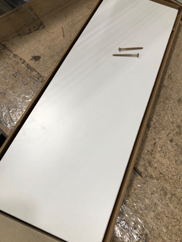 Photo 1 of 8 in. D x 24 in. L x 1-1/4 in. H Slim Shelf in White