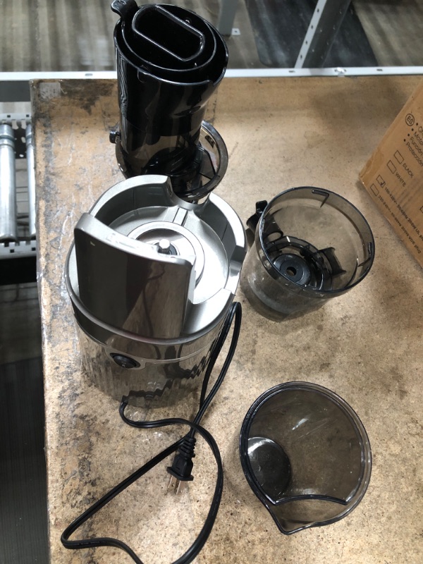 Photo 2 of *READ NOTES* *PARTS ONLY* Cold Press Juicer, Aobosi Slow Masticating Machines with Large Feed Chute, Quiet Motor & Reverse Function, Easy to Clean Brush, Juicer Machine for High Nutrient Fruits Vegetables, 200 Watts, Gray