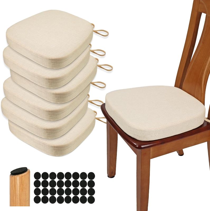 Photo 1 of **ONE MISSING ***
BUYUE Original Linen Thickened 2.5" Dining Chair Cushions Set of 6, U-Shape High Density Foam Comfortable Chair Pads for Kitchen, Slip Resistant Indoor Seat Cushions (6 PCS, Beige)
