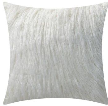 Photo 1 of 17X17 SHAG THROW PILLOW COVERS WHITE 2 PCS