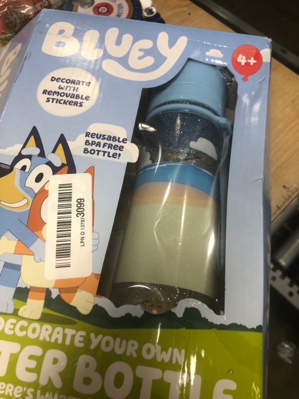 Photo 2 of Bluey Decorate Your Own Water Bottle, Repositionable Stickers, Great For Bluey Birthday Parties, Summer Sports, and More, Reusable BPA-Free Water Bottle for Kids Ages 3, 4, 5, 6