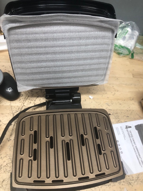 Photo 2 of **BROKEN,SEE PHOTO**
George Foreman® Contact Submersible™ Grill, NEW Dishwasher Safe, Wash the Entire Grill, Easy-to-Clean Nonstick, Black/Bronze