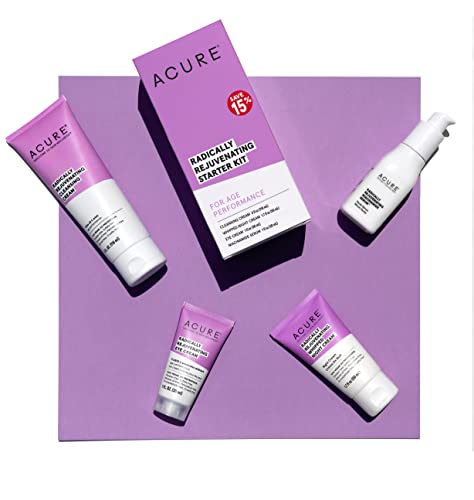 Photo 1 of **one bottle missing**
Acure Radically Rejuvenating Starter Kit - 100% Vegan - Includes Radically Rejuvenating Cleansing Cream, Whipped Night Cream, Eye Cream, and Niacinami
