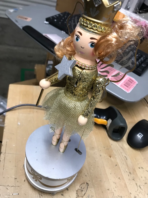 Photo 2 of **HEAD, WAND , AND ONE LITTLE LEG NEED TO BE GLUED BACK ON,** FUNCTIONS 
FUNPENY Classic Queen Ballet Dancer Nutcracker, Festive Collectible Nutcracker with Music Box, 12" Tall
