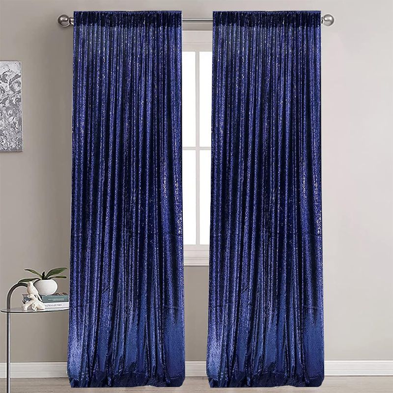 Photo 1 of 92X24 NAVY SEQUENCE CURTAINS 2 