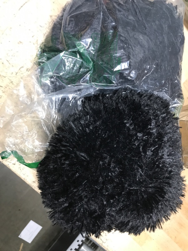 Photo 1 of 2 SMALL ROUND BLACK SHAG PILLOWS
