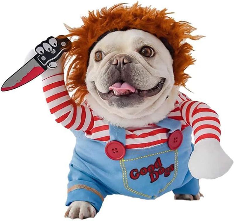 Photo 1 of 
Pet Deadly Doll Dog Costume, Cosplay Halloween Christmas Funny Clothes Party Costume for Small Medium and Large Dogs (Small)
