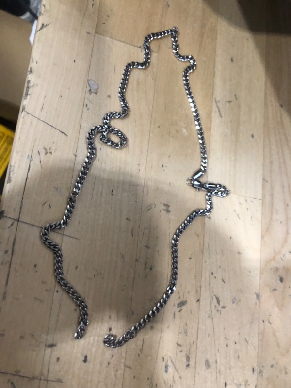 Photo 2 of **BROKEN LINK**SEE SECOND PHOTO FOR DAMAGE**
Fiusem  Silver Tone/ Plated Chains for Men, Mens Necklace for Men and Boys,
