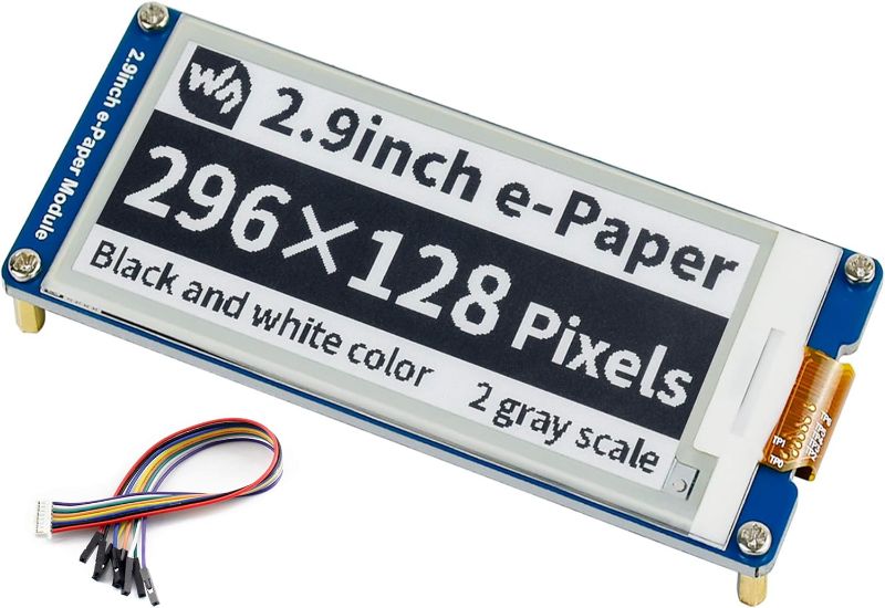 Photo 1 of 2.9inch E-Ink Display Module 296x128 Pixel White,Black Two-Color 3.3V/5V E-Paper Screen LCD Support Partial Refresh SPI Interface for Raspberry/Jetson Nano/Ard/Nucleo
