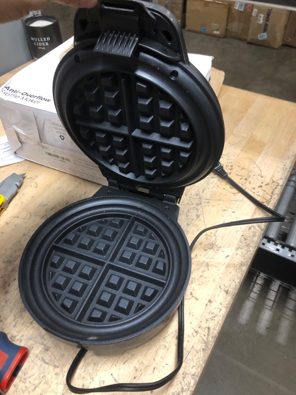 Photo 2 of **TESTED, HEATS FAST**
Chefman Anti-Overflow Belgian Waffle Maker Black
