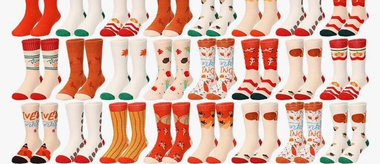Photo 1 of **ACTUAL DESIGN VARIES FROM STOCK PHOTO*** Liitrsh 24. Pairs Kids Thanksgiving Socks Colorful Fall Socks Bulk Maple Leaves Pumpkin Turkey Novelty Design Crew Sock For Boys Girls Toddler Autumn Holiday, 6-12 Years
