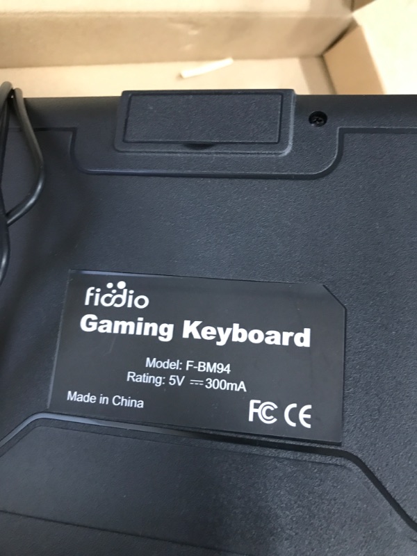 Photo 3 of Fiodio Rainbow Membrane Gaming Keyboard, Quiet Wired Computer Keyboard, 104 Silent & 26 Anti-Ghosting Keys, Spill Resistant, Multimedia Control for PC and Desktop