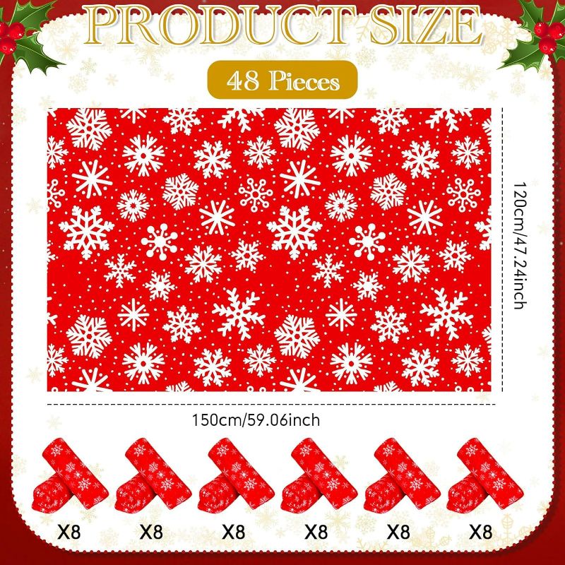 Photo 4 of (READ NOTES) Moukeren 48 Pcs Christmas Snowflake Throw Blanket Bulk, 59 x 47 Inch Xmas Winter Throw Blanket Christmas Soft Fleece Blanket Warm Cozy Throw Blanket for Home Bedding Couch Chair Gift (Red) Red 48