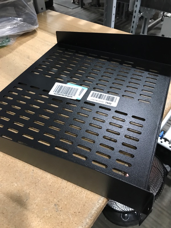 Photo 2 of 1 Pcs 1U Server Rack Shelf 19” Rack-Mount Trays 16 Inches Vented Cantilevers for Server & Network Equipment Mounting, (40CM) Depth, Black