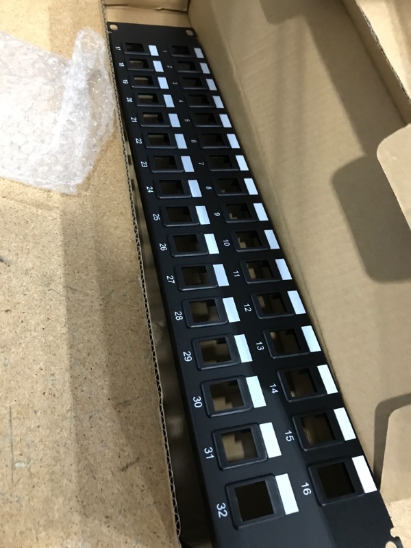 Photo 2 of C2G/ Cables To Go 03860 32-Port Blank Keystone/Multimedia Patch Panel, Black, Black 32 Port