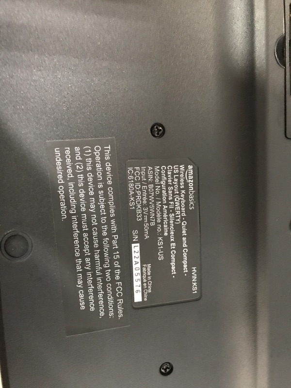 Photo 1 of Amazon Basics Wireless Keyboard-Quiet and Compact-US Layout (QWERTY)