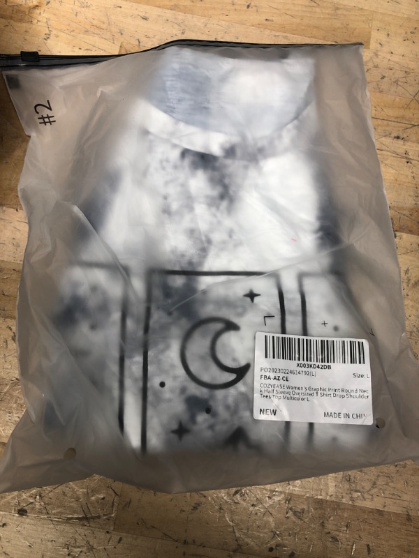 Photo 1 of Cozyease Women's Graphic Print Tie Dye Round Neck Half Sleeve Oversized T Shirt Drop Shoulder Tees Top