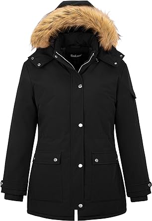 Photo 1 of **ACTUAL BUTTONS ARE A DIFFERENT COLOR**
Soularge Women's Winter Plus Size Waterproof Thicken Puffer Coat with Faux fur Hood
3XL