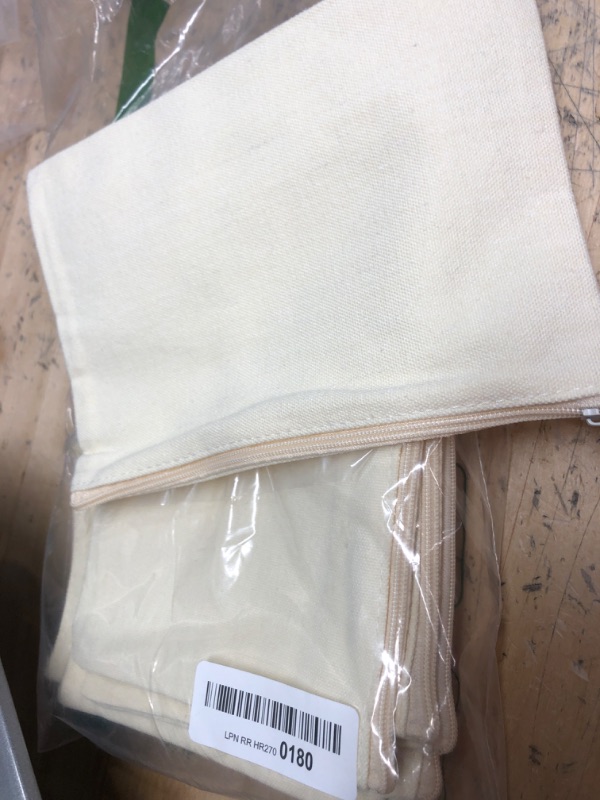 Photo 1 of 16 pack of beige small canvas zip make up bags