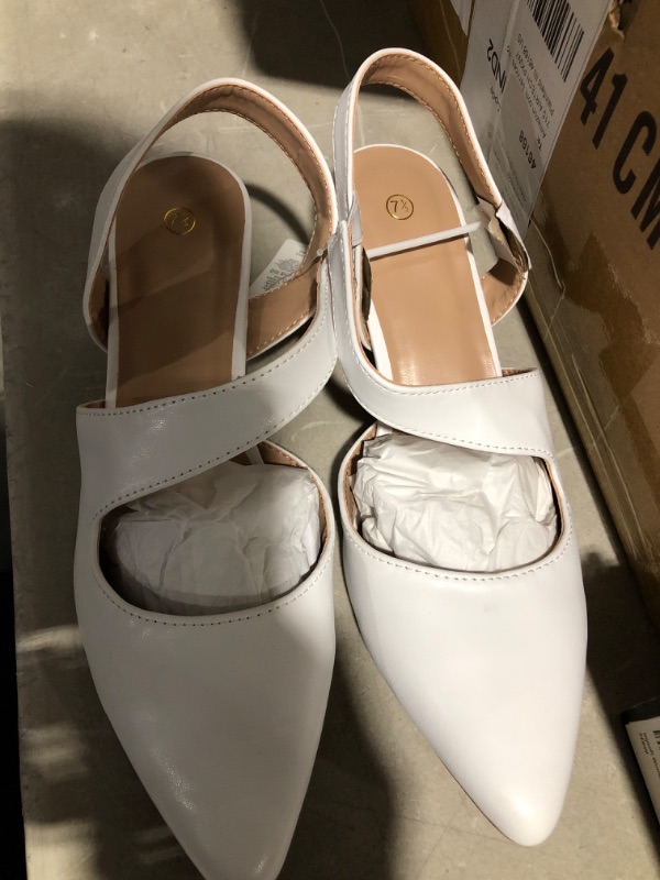 Photo 2 of * used item * see all images *
mysoft Women's Pumps 2 inch Low Heel Pointed Toe Slingback Wedding Party Dress Shoes 7.5 White