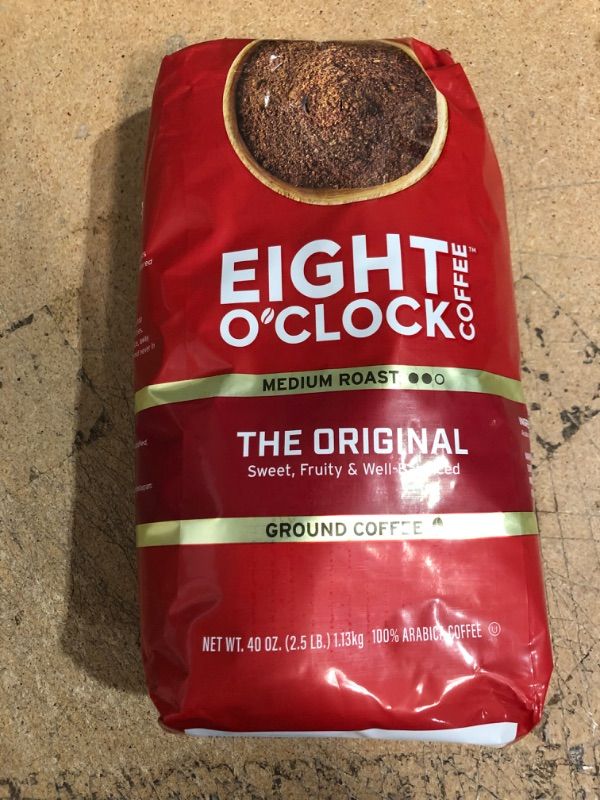 Photo 1 of *BEST BY 11-16-2023* Eight O'Clock Coffee The Original, Medium Roast, Ground Coffee, 40 Ounce, 100% Arabica, Kosher Certified