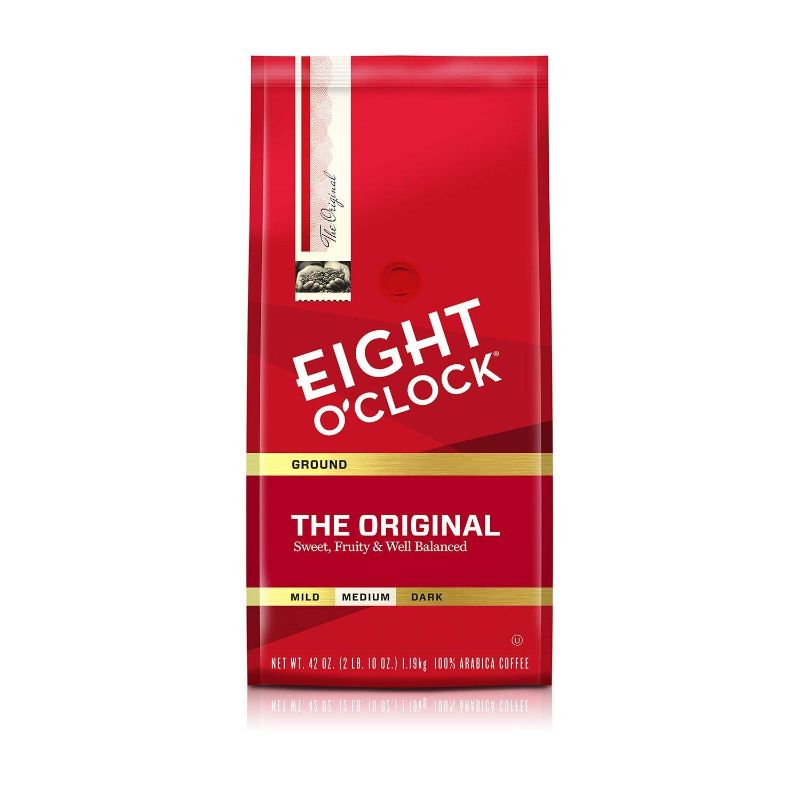 Photo 1 of *BEST BY 11-16-2023* Eight O'Clock Coffee The Original, Medium Roast, Ground Coffee, 40 Ounce, 100% Arabica, Kosher Certified