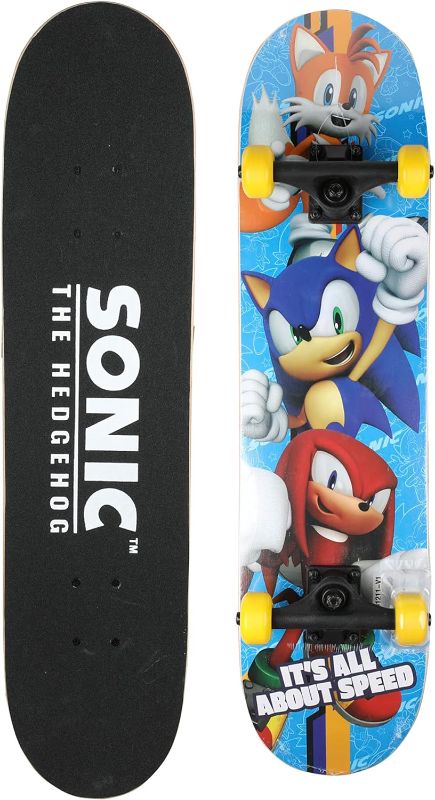 Photo 1 of (LOOSE HARDWARE) Sonic The Hedgehog Character Skateboards - Cruiser Skateboard with ABEC 5 Bearings, Durable Deck, Smooth Wheels (Choose from Sonic, Knuckles, Tails or Sonic & Friends)

