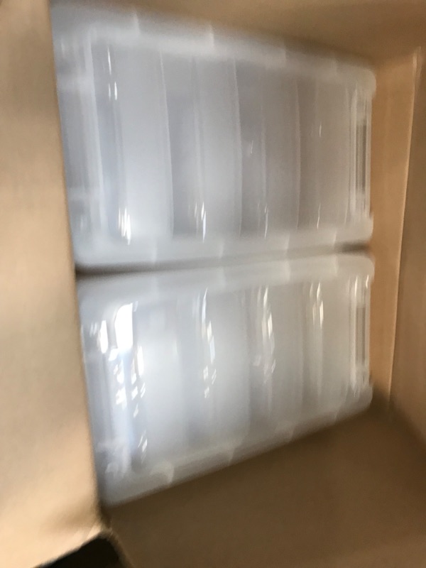 Photo 2 of (SEE NOTES) IRIS 10pk 5qt Stack & Pull Storage Box Transparent 