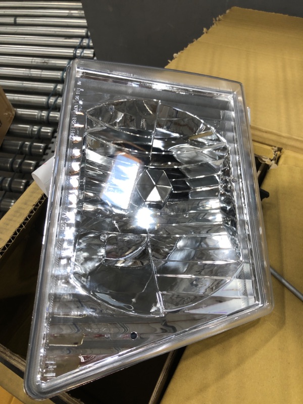 Photo 2 of Anzo USA 111026 Crystal Chrome Headlight Assembly Compatible with Ford All E-150 Econoline E-250 E-350 E-450 Super Duty Includes Left Driver and Right Passenger Side Headlamps