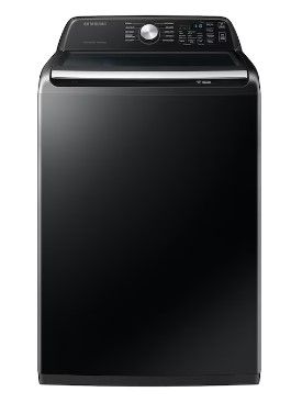 Photo 1 of Samsung 4.6-cu ft High Efficiency Agitator Smart Top-Load Washer (Brushed Black)