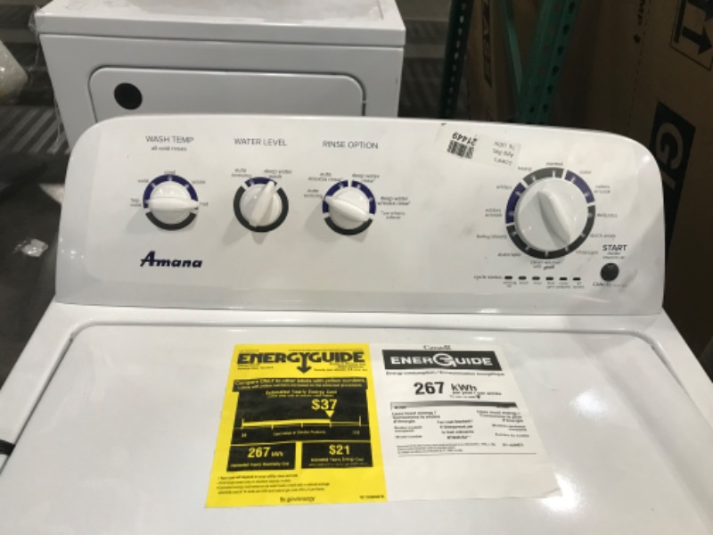 Photo 3 of Amana 3.8-cu ft High Efficiency Agitator Top-Load Washer (White)