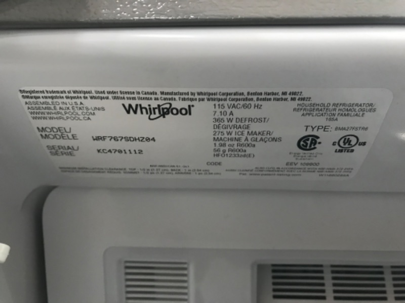 Photo 4 of Whirlpool 26.8-cu ft French Door Refrigerator with Dual Ice Maker