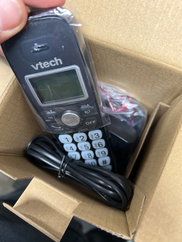 Photo 2 of VTech VG101-11 DECT 6.0 Cordless Phone for Home, Blue-White Backlit Display, Backlit Big Buttons, Full Duplex Speakerphone, Caller ID/Call Waiting, Easy Wall Mount, Reliable 1000 ft Range (Black) Caller ID Black