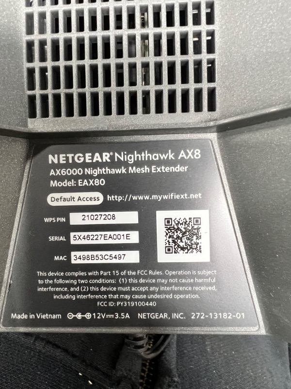 Photo 2 of NETGEAR Nighthawk WiFi 6 Mesh Range Extender EAX80 - Add up to 2,500 sq. ft. and 30+ devices with AX6000 Dual-Band Wireless Signal Booster & Repeater (up to 6Gbps speed), plus Smart Roaming 6 Gbps, WiFi 6 | Tower