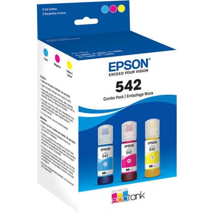 Photo 1 of EPSON T502 EcoTank Ink Ultra-high Capacity Bottle Color Combo Pack (T502520-S) for select Epson EcoTank Printers Color combo pack Bottle