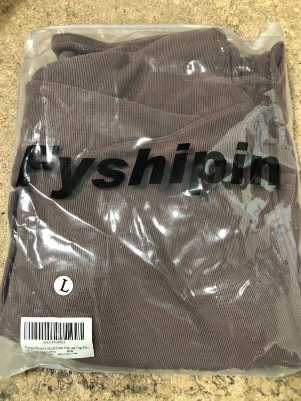 Photo 2 of Fyshipin Women Yoga Shorts with Pockets,Tummy Control High Waist Ribbed 7" Inseam,Gym Compression Workout Biker Shorts Large Coffee