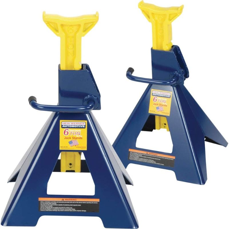 Photo 1 of 
Hein-Werner HW93506 Blue/Yellow Jack Stands, 6 Ton Capacity (Set of 2)