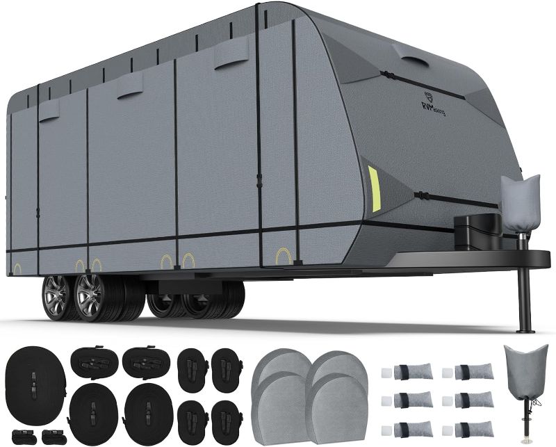 Photo 1 of 
RVMasking Heavy Duty top Travel Trailer RV Cover Windproof Camper Cover For Motorhome - Anti-UV Waterproof Rip-Stop...
Size:Gray
