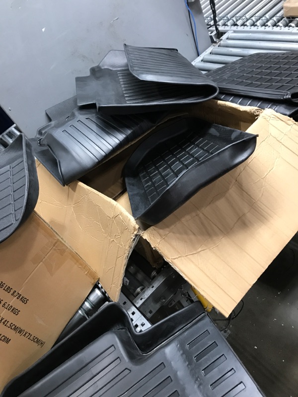 Photo 1 of 3 Row and Cargo Liner Floor Mats TPE All Weather Custom Fit Floor Liner for 1-3 Rows Full Set Car Mats 