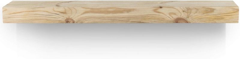 Photo 1 of 
BoscoMondo 72 Inch Fireplace Mantel - Solid Rustic Wood - Wall Mounted Floating Farmhouse Shelf - with Invisible Heavy Duty Metal Bracket (72", Unfinished)
Size:Unfinished