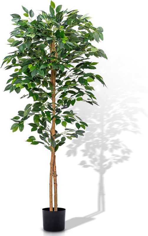 Photo 1 of 
Aphighjoy Faux Plants Artificial Ficus Trees Eucalyptus Trees with Silk Leaves Fake Moss and Sturdy Nursery Pot, Fake Plants for Office Home Decor (6Ft -...
Size:Upgraded Ficus Tree
Color:6Ft - 1Pack