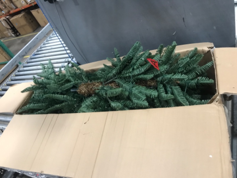 Photo 1 of Alupssuc 6ft Prelit Artificial Hinged Christmas Tree, Pre-Lit Warm White & Multi-Color Lights with Remote Control, 830 PE & PVC Branch Tips and Foldable Metal Stand for Xmas Decoration, 6 FT 6ft / pe+pvc layer tree