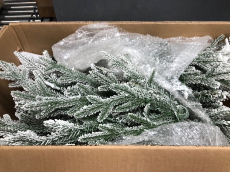 Photo 3 of [READ NOTES]
Puleo International Pre-Lit Potted Flocked Arctic Fir Pencil Artifical Artificial Christmas Tree, Green, 301-PTO9760-60LW120 6' Flocked Potted Arctic Fir